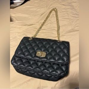 NWOT Large Black Vegan Leather w Chain